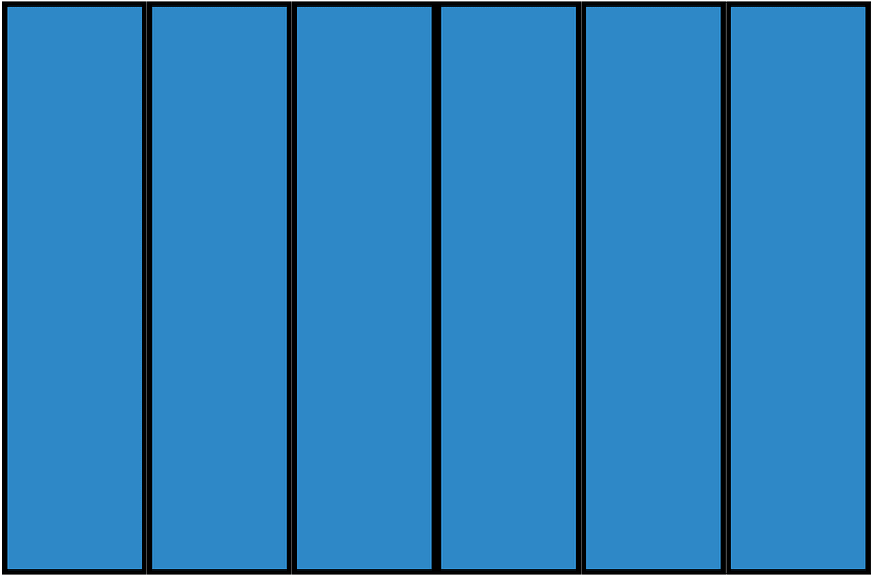 Blue Rectangle Fraction 6:6