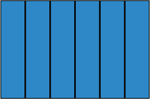 Blue Rectangle Fraction 6:6