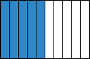 Blue Rectangle Fraction 5:10