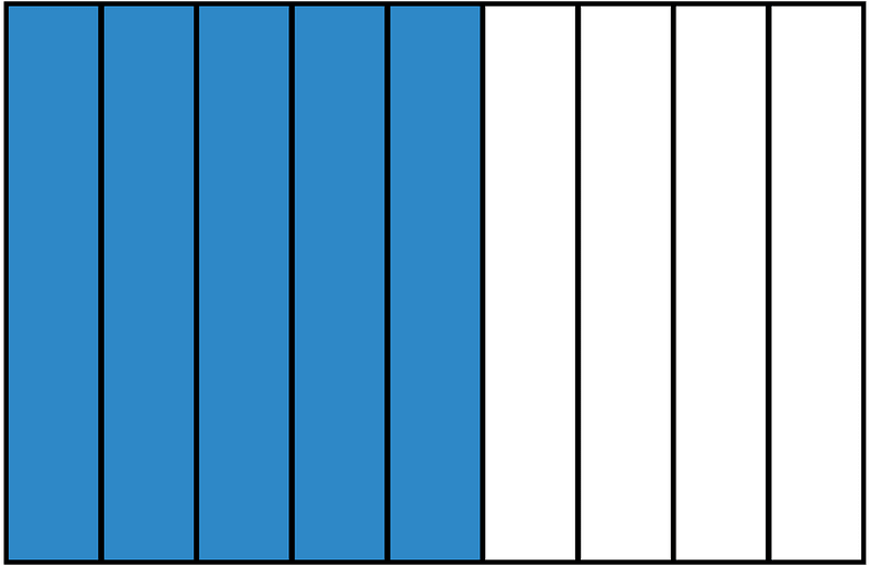 Blue Rectangle Fraction 5:9