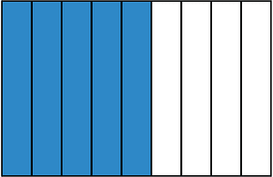 Blue Rectangle Fraction 5:9