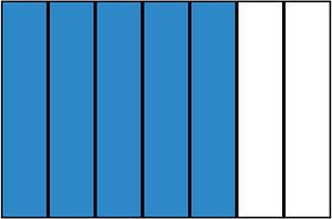 Blue Rectangle Fraction 5:7