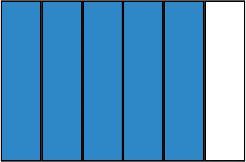 Blue Rectangle Fraction 5:6