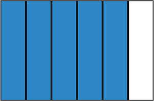 Blue Rectangle Fraction 5:6