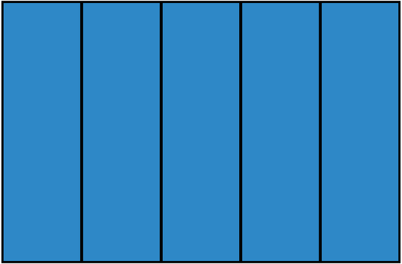 Blue Rectangle Fraction 5:5