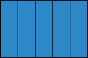 Blue Rectangle Fraction 5:5