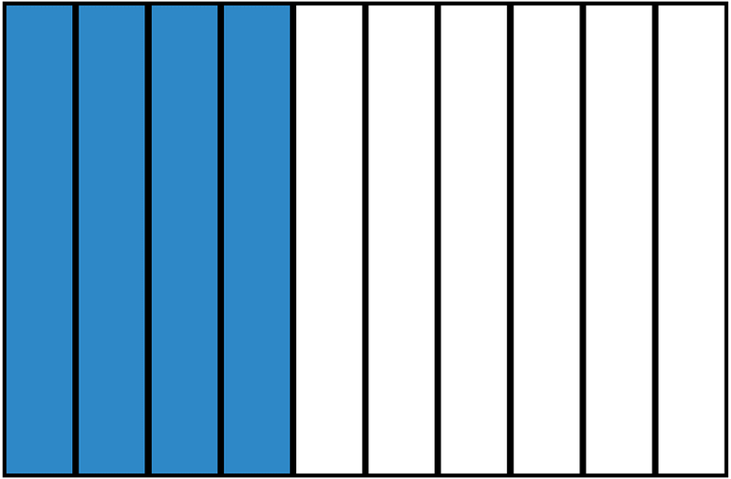 Blue Rectangle Fraction 4:10