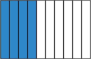 Blue Rectangle Fraction 4:10