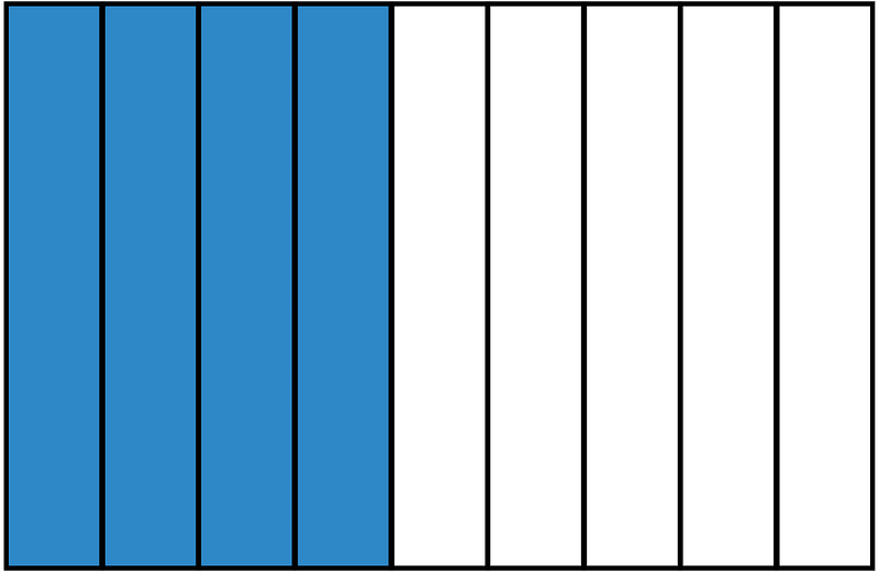 Blue Rectangle Fraction 4:9