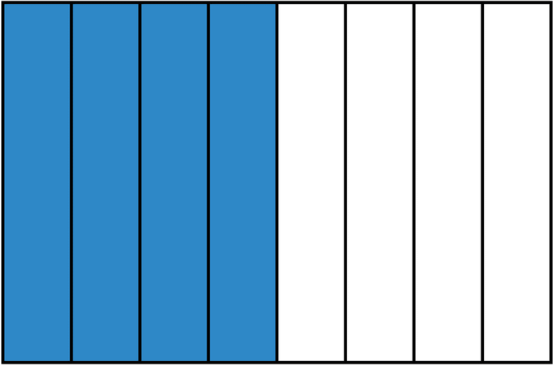 Blue Rectangle Fraction 4:8