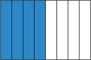 Blue Rectangle Fraction 4:8