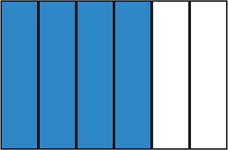 Blue Rectangle Fraction 4:6
