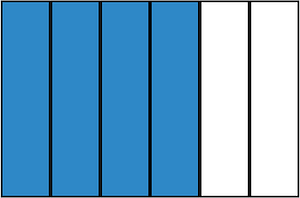 Blue Rectangle Fraction 4:6