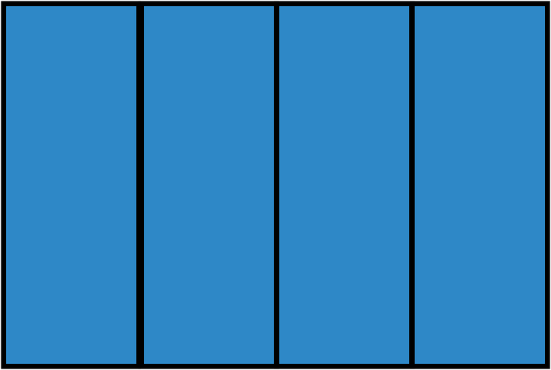 Blue Rectangle Fraction 4:4