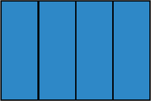 Blue Rectangle Fraction 4:4