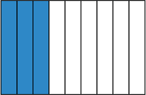 Blue Rectangle Fraction 3:9