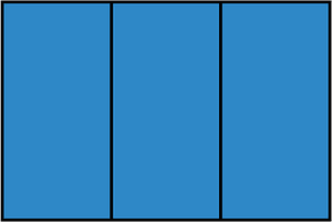 Blue Rectangle Fraction 3:3