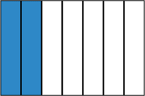 Blue Rectangle Fraction 2:7