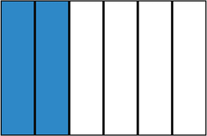 Blue Rectangle Fraction 2:6