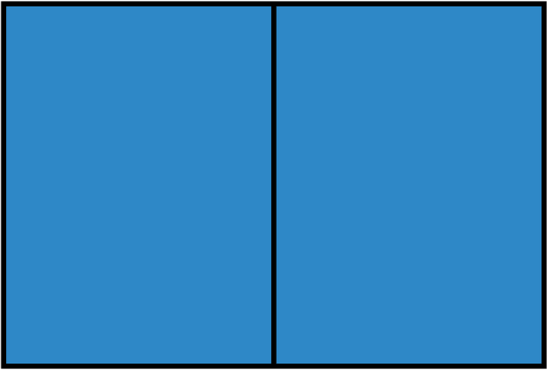 Blue Rectangle Fraction 2:2