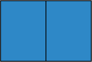 Blue Rectangle Fraction 2:2