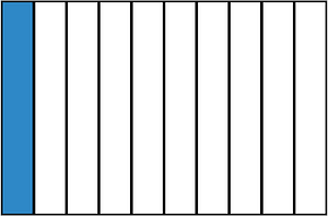 Blue Rectangle Fraction 1:10