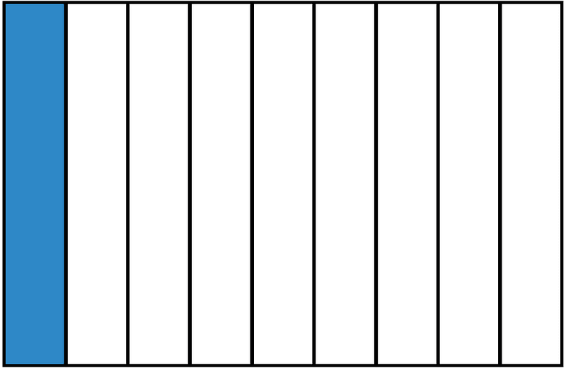 Blue Rectangle Fraction 1:9