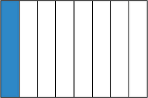 Blue Rectangle Fraction 1:8