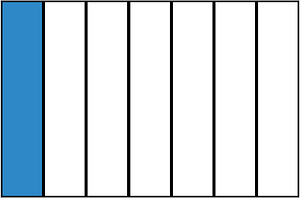 Blue Rectangle Fraction 1:7