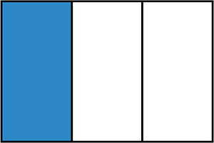 Blue Rectangle Fraction 1:3