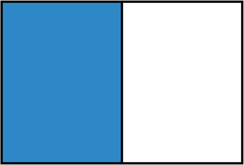 Blue Rectangle Fraction 1:2