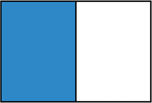 Blue Rectangle Fraction 1:2