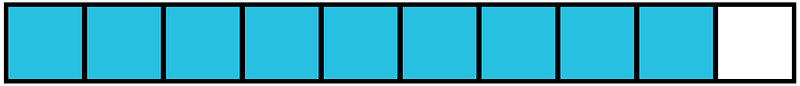 Cerulean-Blue Rectangle Fraction 9:10