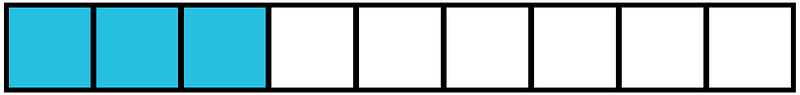 Cerulean-Blue Rectangle Fraction 3:9