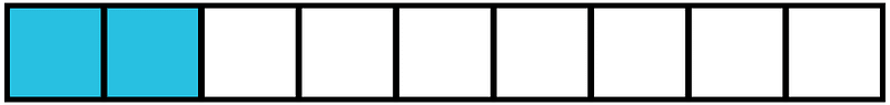 Cerulean-Blue Rectangle Fraction 2:9