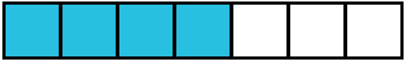Cerulean-Blue Rectangle Fraction 4:7