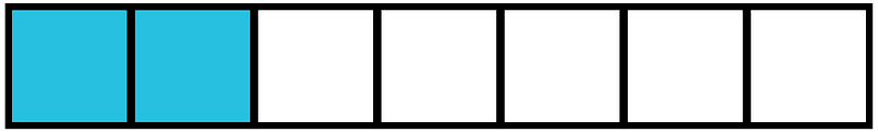 Cerulean-Blue Rectangle Fraction 2:7