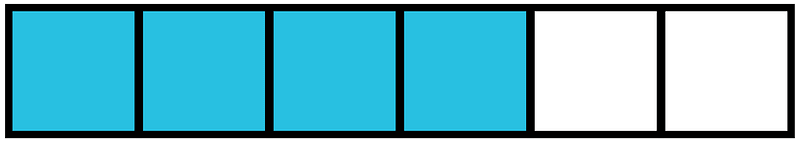 Cerulean-Blue Rectangle Fraction 4:6