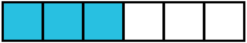Cerulean-Blue Rectangle Fraction 3:6