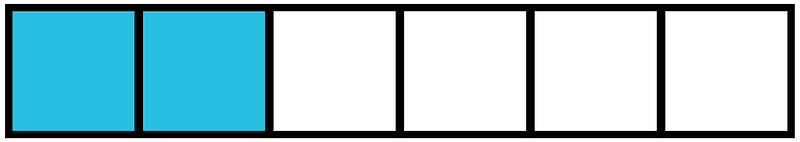Cerulean-Blue Rectangle Fraction 2:6