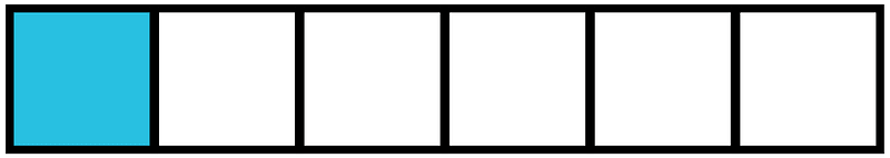Cerulean-Blue Rectangle Fraction 1:6