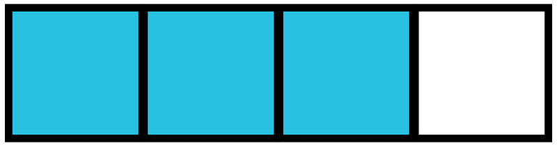 Cerulean-Blue Rectangle Fraction 3:4
