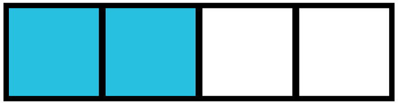 Cerulean-Blue Rectangle Fraction 2:4