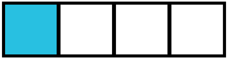 Cerulean-Blue Rectangle Fraction 1:4