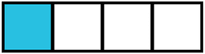 Cerulean-Blue Rectangle Fraction 1:4