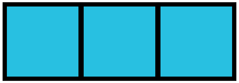Cerulean-Blue Rectangle Fraction 3:3