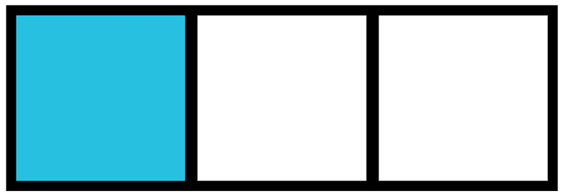 Cerulean-Blue Rectangle Fraction 1:3
