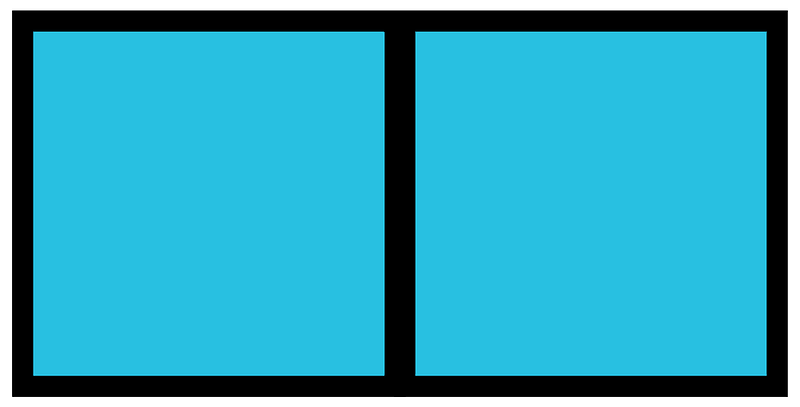 Cerulean-Blue Rectangle Fraction 2:2
