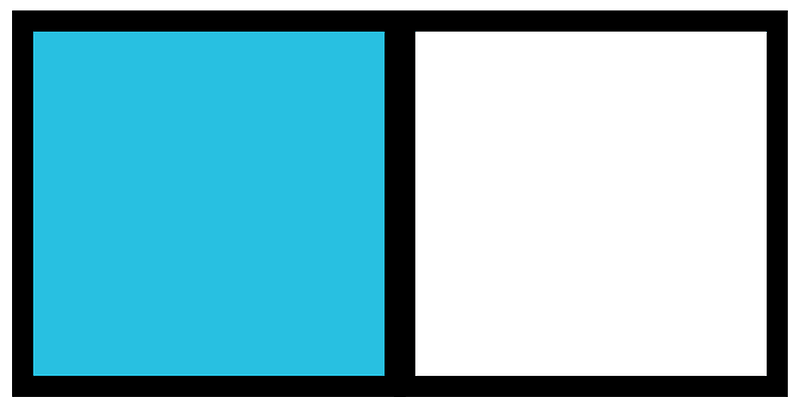 Cerulean-Blue Rectangle Fraction 1:2