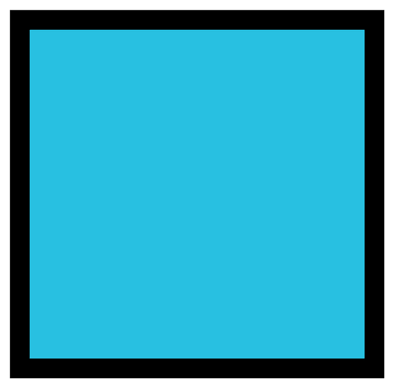 Cerulean-Blue Rectangle Fraction 1:1